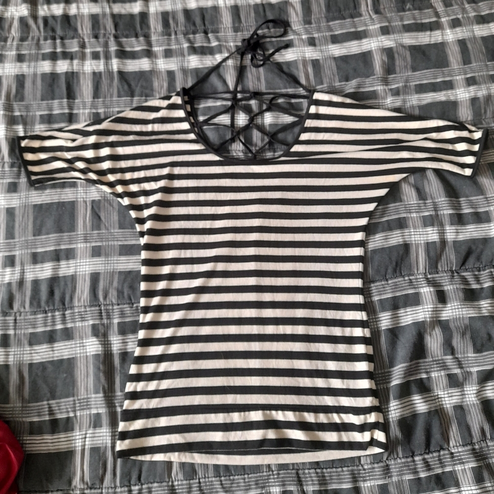 Emo grunge striped top